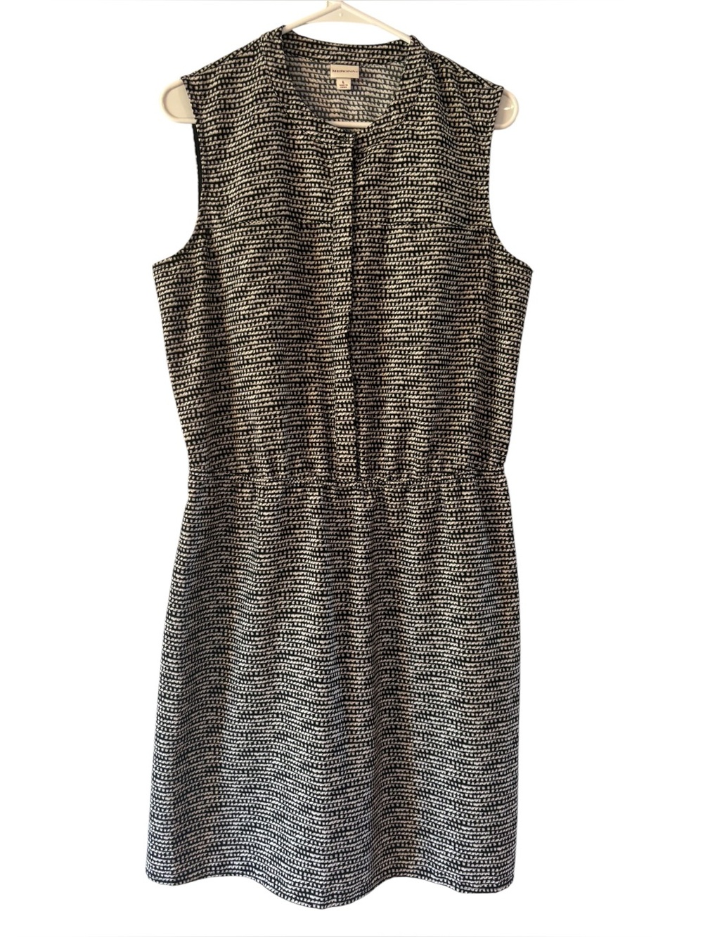 Merona Women's Monochrome Black/White Sleeveless Mini Dress Size Large